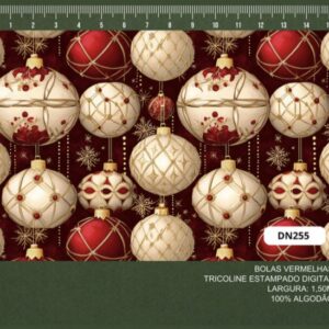 Tricoline 100% algodão Bolas Vermelhas