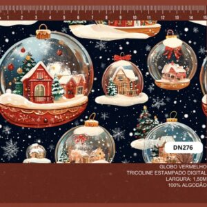 Tricoline 100% algodão Globo Vermelho