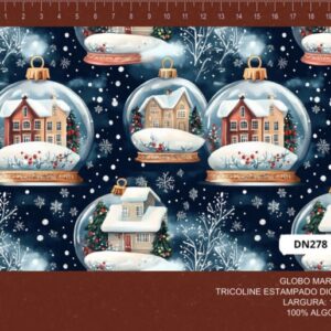 Tricoline 100% algodão Globo Marinho