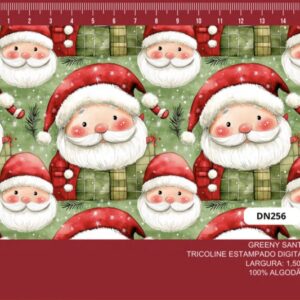 Tricoline 100% algodão Papai Noel