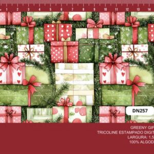 Tricoline 100% algodão Presentes Natal