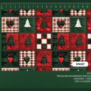 Tricoline 100% algodão Patchwork Natal