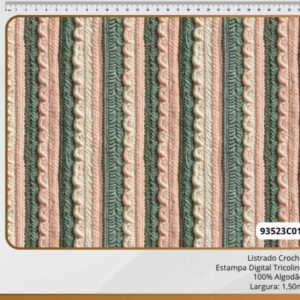 Tricoline 100% algodão Listrado Croche