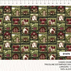 Tricoline 100% algodão Casas Country