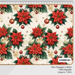 Tricoline 100% algodão Bico de Papagaio e Bolas