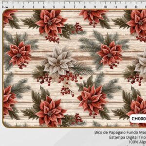Tricoline 100% algodão Bico de Papagaio Madeira