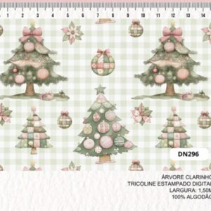 Tricoline 100% algodão Árvores Natal