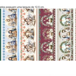 Tricoline 100% algodão Faixa Natal Presépio