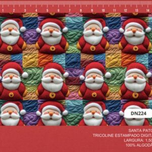 Tricoline 100% algodão Papai Noel