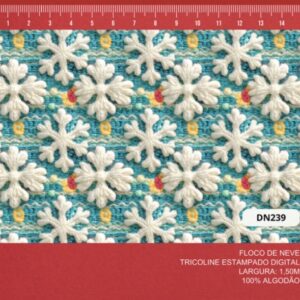 Tricoline 100% algodão Flocos de Neve