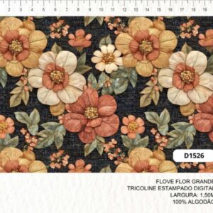 Tricoline 100% algodão Floral