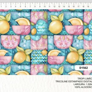 Tricoline 100% algodão Limões
