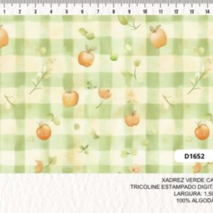 Tricoline 100% algodão Xadrez Verde Maçã