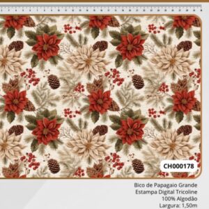 Tricoline 100% algodão Bico de Papagaio Pinha