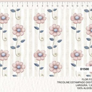 Tricoline 100% algodão Flores
