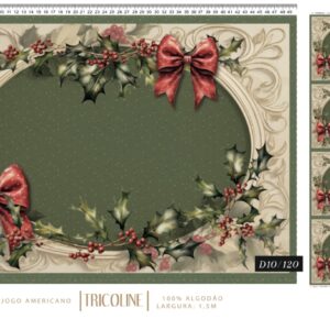 Tricoline 100% algodão Jogo americano Natal