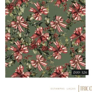 Tricoline 100% algodão Laços Verde