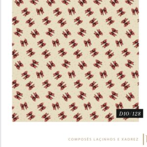 Tricoline 100% algodão Laçinhos Vermelho