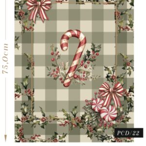 Pano de Copa 100% algodão Natal Xadrez Verde Bengala