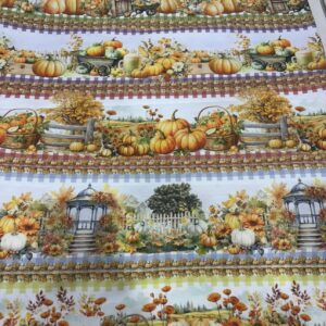 Tricoline 100% algodão Faixa Abóboras