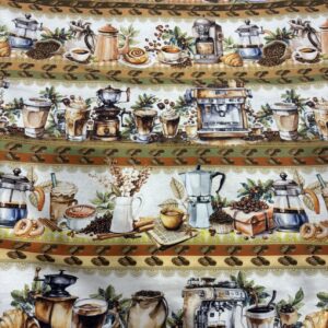 Tricoline 100% algodão Faixa Café