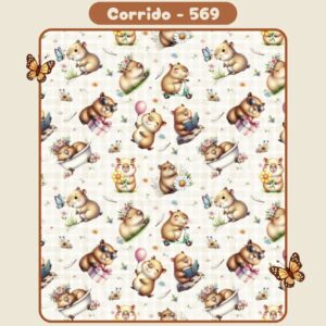 Tricoline 100% algodão Capivaras