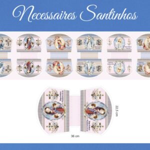 Tricoline 100% algodão Necessaire Santinhos 6 unidades