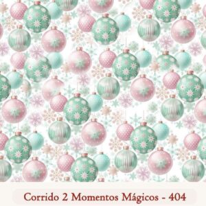 Tricoline 100% algodão Bolas Natal