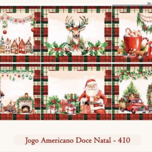 Tricoline 100% algodão Jogo Americano Natal [6 unidades]