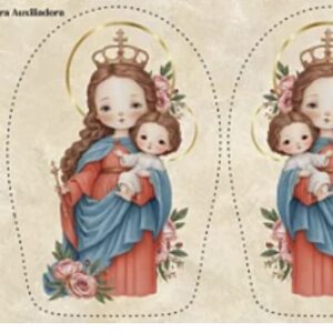 Tricoline 100% algodão Naninha Nossa Senhora Auxiliadora