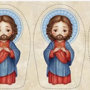 Tricoline 100% algodão Naninha Sagrado Coração de Jesus