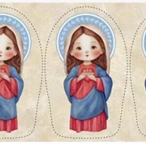 Tricoline 100% algodão Naninha Sagrado Coração de Maria