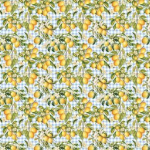 Tricoline 100% algodão Limão Xadrez