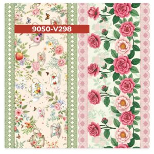 Tricoline 100% algodão Faixa Flores