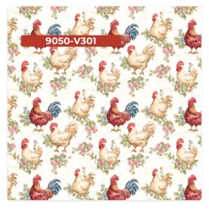 Tricoline 100% algodão Galos