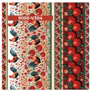 Tricoline 100% algodão Faixa Galos