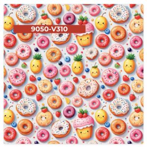 Tricoline 100% algodão Donuts e Frutas