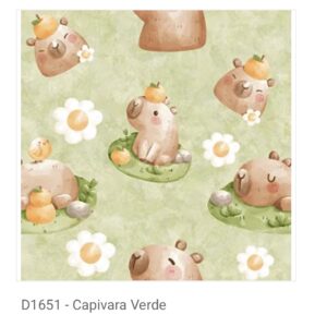 Tricoline 100% algodão Capivara