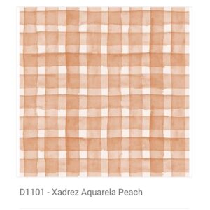 Tricoline 100% algodão Xadrez Laranja