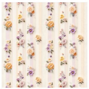 Tricoline 100% algodão Florzinha Listra