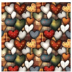Tricoline 100% algodão Corações