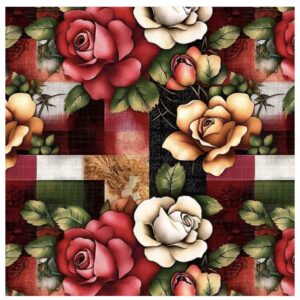 Tricoline 100% algodão Floral Xadrez