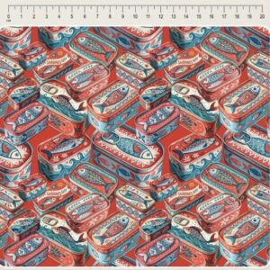 Tricoline 100% algodão Lata Sardinha