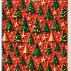 Tricoline 100% algodão Árvores Natal