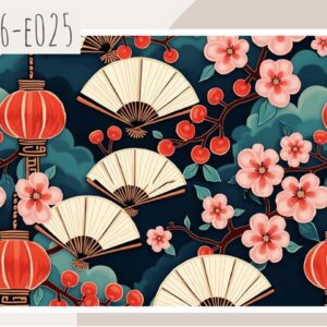 Tricoline 100% algodão Oriental Leques