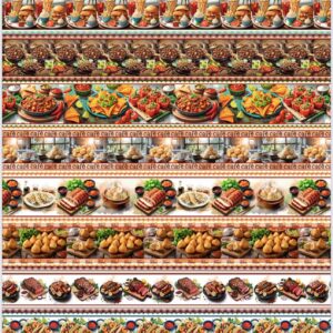 Tricoline 100% algodão Faixa Comidas