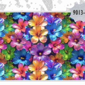 Tricoline 100% algodão Flor Colorida