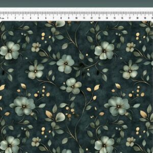 Tricoline 100% algodão Floral Verde