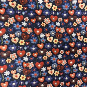 Tricoline 100% algodão Corações