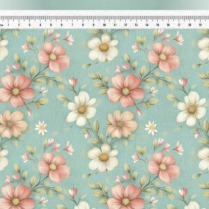 Tricoline 100% algodão Flores